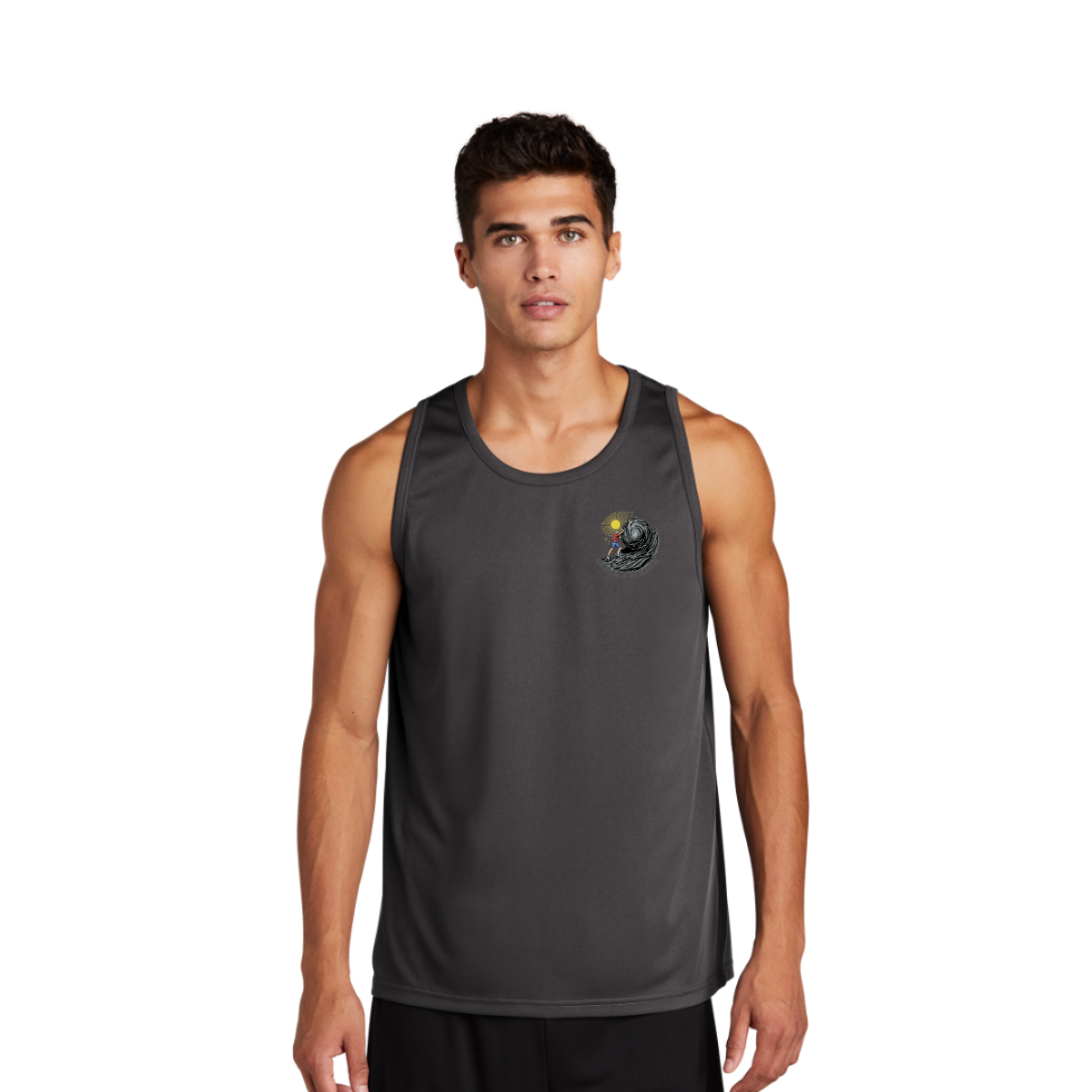 Men wearing an Extreme Competitor Tank for the gym, made by Older and Bolder Clothing Apparel