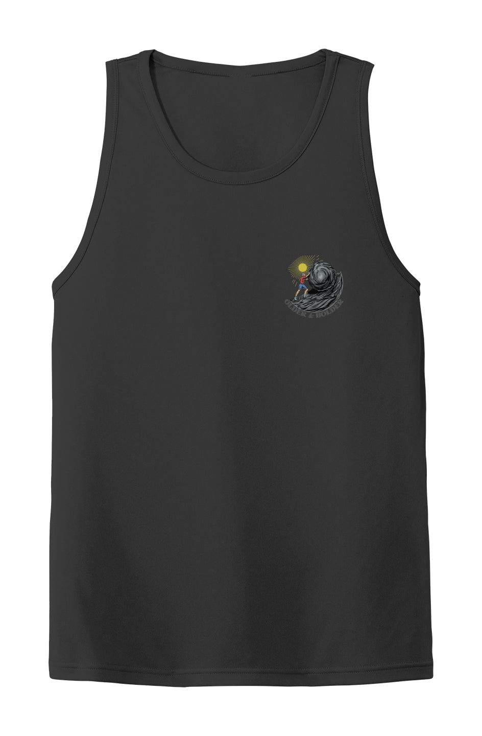 Black PosiCharge Extreme Competitor Tank Top for the gym, made by Older and Bolder Clothing Apparel