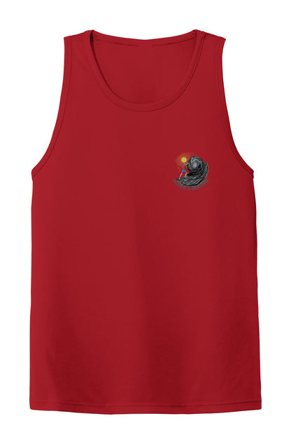 Red PosiCharge Extreme Competitor Tank Top for the gym, made by Older and Bolder Clothing Apparel